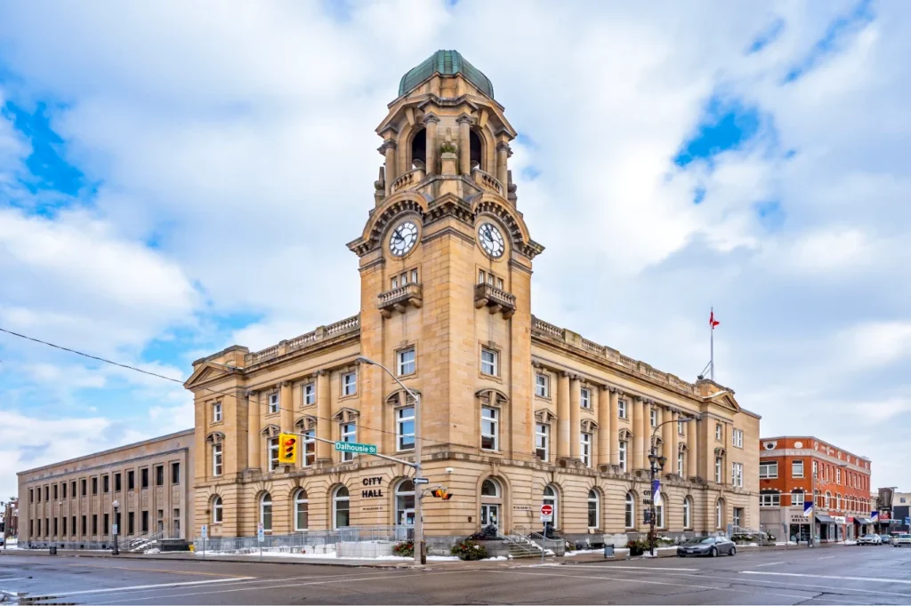 Historic Brantford City Hall clock tower